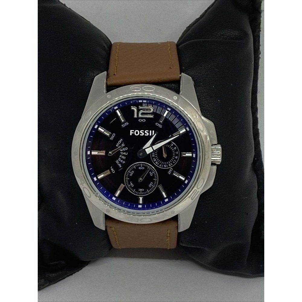 Fossil BQ9346 Men's Brown Leather Black Analog Dia